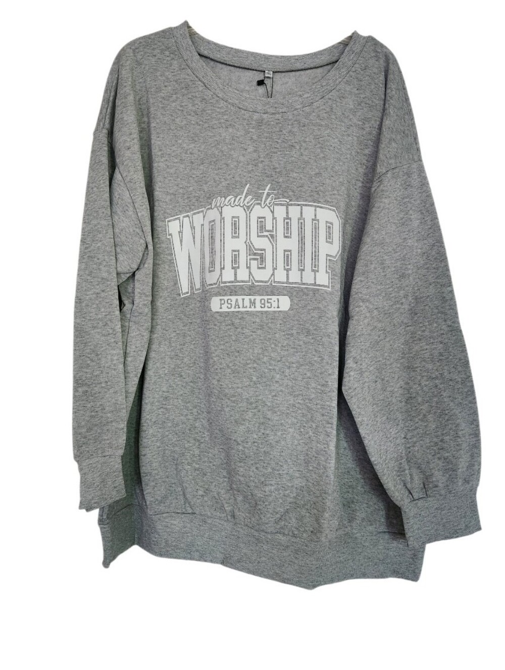 Made to Worship Pullover Sweatshirt - Gray 3X Nwt